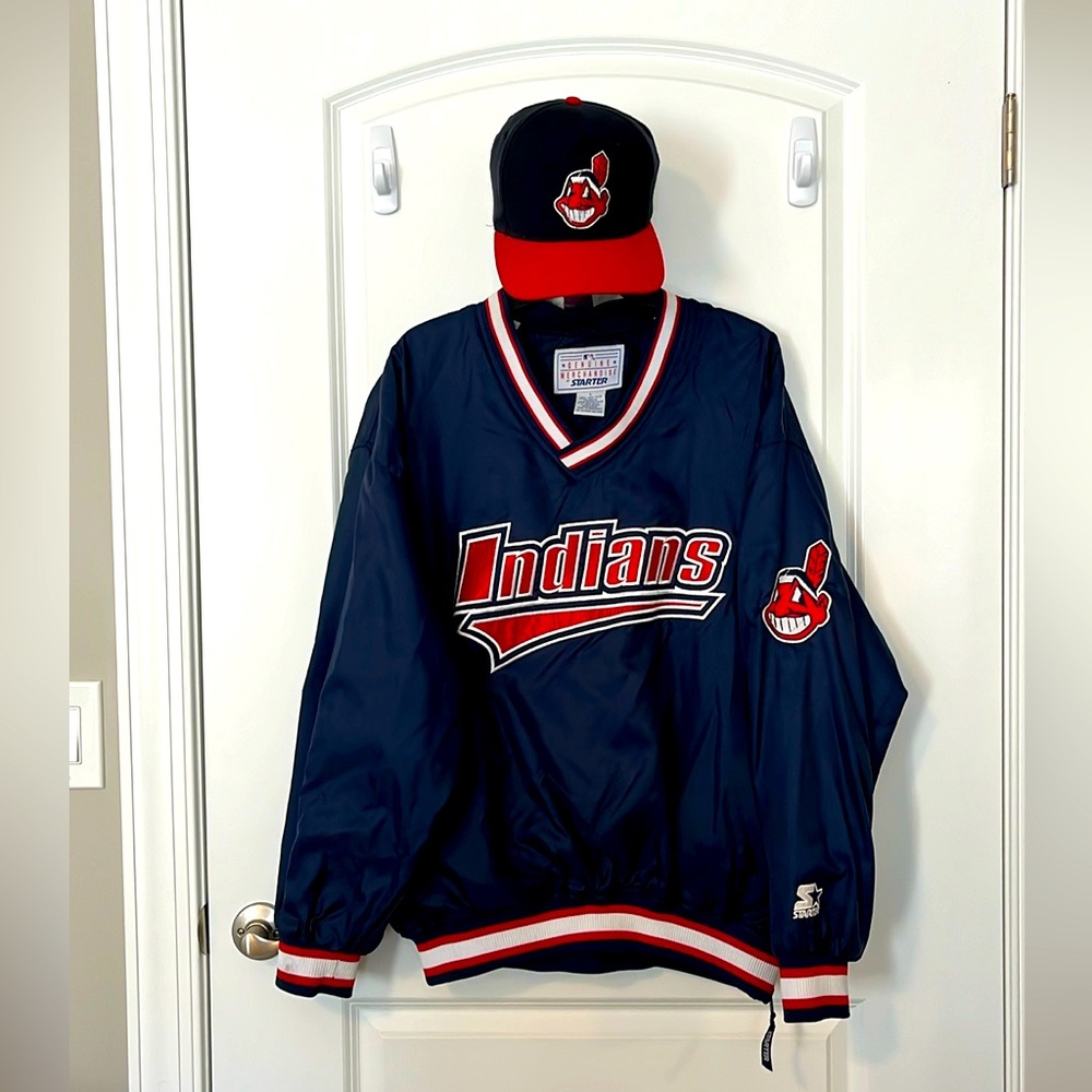 Vintage Cleveland Indians Jacket & Cap Set